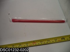 QTY=1 Box of 5000 (25 BXS of 200) SSW8 Red 8″ Spoon Straws