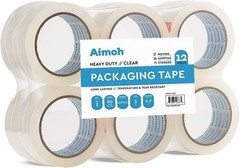12 Rolls Heavy Duty Clear Packing Tape -Acrylic Adhesive- 2.7mil Super Strong…