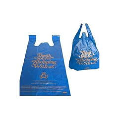 12×6.5×22 Inches Blue Plastic Shopping Bags for Grocery Takeout Retail 160 Pcs