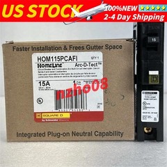 NEW 10PCS Square D HOM115PCAFI Plug-On Neutral 15 Amp 1 Pole Circuit Breaker