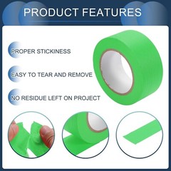12 Rolls Green Painters Masking Tape, 2 Inch x 60 Yards 5.5 Mil, Walls Painting