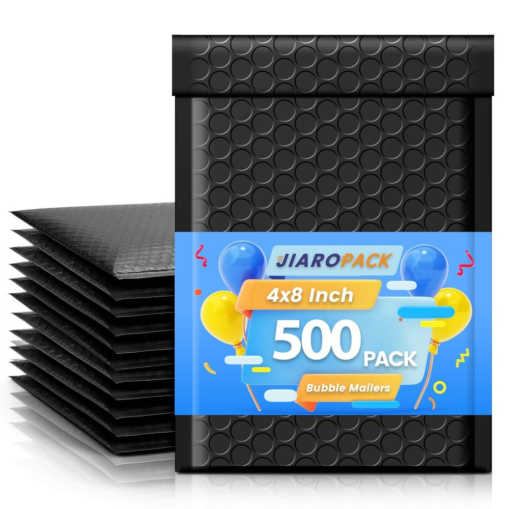 500pcs Bulk Bubble Mailers 4×8 Small Padded Envelope Mailing Bags 4×7 Black #000