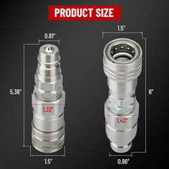1/2″ Flat Face ISO 16028 to Ag ISO 5675 Pioneer Style Hydraulic Quick Connect Co