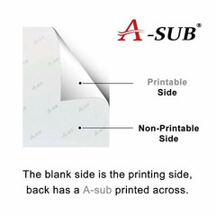 A-SUB Sublimation Paper 125g 8.5×11 110 Sheets for Inkjet Printers Heat Transfer