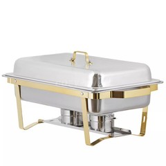 4 Pack Chafing Dish Buffet Set 9QT Stainless Steel Chafing Dishes Gold & Silver