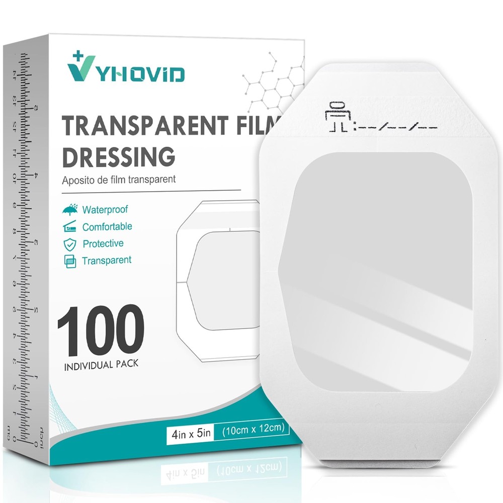 100 Packs Transparent Film Dressing 4″ x 4.75″ – x 4.75″(100 PCS)