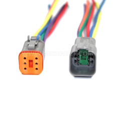 18 AWG Assembled Deutsch DT 6 Pin waterproof connector 6″ wire kit
