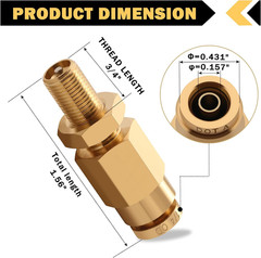 4 PCS 1/4″ Inflation Schrader Valve with Push to Connect for 1/4″ OD Air Line