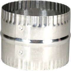 4” Duct Connector, Aluminum with Bead and Crimp, Silver, 3” Long (DAC4C)