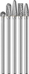 Sworker 5Pcs Long Carbide Burr Set 1/4″ Shank Total L 4.3″ Die Grinder Bits R…