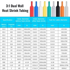 1/2 Inch 3 1 Heat Shrink Tubing, Dual Wall Adhesive 12.7mm(1/2″)-16.4ft Orange