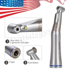 LED Contra Angle Fiber E-generator Low Speed Handpiece Dental DT