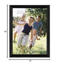 MCS 9×12 Inch Traditional Wood Frame, Black (65595) (Pack of 3)