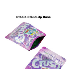 Smell Proof 3.5g Stand Up Mylar Bags Zipper Candy Holographic Foil Bags 100pcs