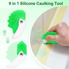 1Set 9in1 Silicone Caulking Tool Sealant Spreader Tile Kit Green – NEW
