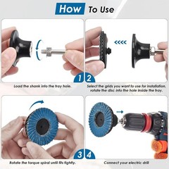 24Pcs 2 Inch Flap Disc Set with 1/4 Inch Shank for Metal Rust Removal