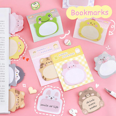 16 Packs Cartoon Animal, Self-Stick Note Pad Set, Cute Sticky Labels Shaped Mem