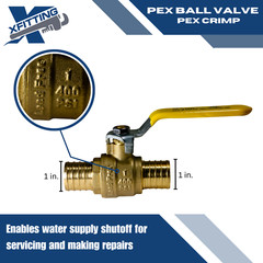 1 Piece 1 Inch Pex Ball Valve, 1″ Pex Ball Valve, Full Port