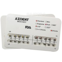 10X AZDENTDental Orthodontics Metal Bracket Braces Standard Roth.022 Hooks 345