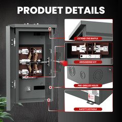 200A Generator Transfer Switch for Home Generator, 48000W Manual Double-Throw Di