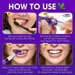 Teeth Whitening Pen 6 Pack, Professional Purple Teeth Whitening Gel for Rapid St