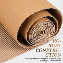 12×197 Inch Single Face Corrugated Cardboard Roll Craft Paper Packing Wrap