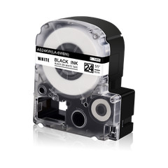 2PK Compatible with EPSON K-Sun 224BW 224BWPX 24mm Tape Black on White Label