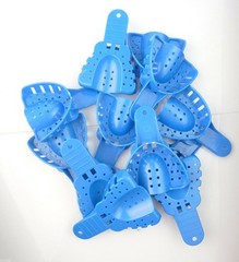 Dental Impression Trays Plastic Perforated 12PC Upper/Lower S/M/L/XL Easyinsmile