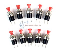 Mini Push Button SPST Momentary N/O Switch Red 2 Pins 10 Pack NB-602