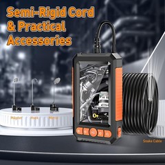 2M Handheld Industrial Endoscope 8mm Borescope Inspection Snake Camera w/8LED