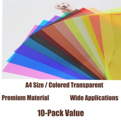 10-Pack A4 Colored PVC Flexible Plastic Sheets, 0.3mm Blue Transparent Film f…