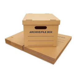 6 – Pack 15x12x10 Small Standard File Storage Moving Box with Lid Letter Handles
