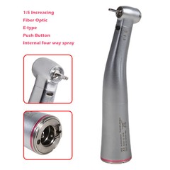 Dental 1:5 Increasing LED Fiber Optic Contra Angle Handpiece Push E-type YBB-W5
