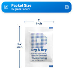 5 gram X 30 PK “Dry & Dry” Silica Gel Desiccant Packets(Reusable)-FDA Compliant