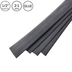 2:1 Heat Shrink Tubing Black Dual Wall Waterproof Glue Wires Wrap (LARGE SIZES)
