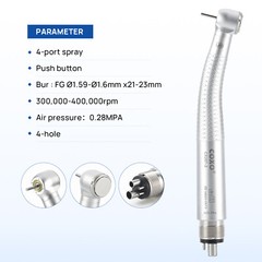 COXO Dental LED Handpiece CX207-2 High-Speed Air Turbine 4 Holes Handpiece