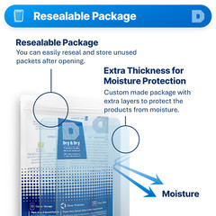 1 gram X 50 PK “Dry&Dry”Silica Gel Desiccant Packets – Reusable(FDA Compliant)