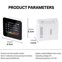 Multi-function Air Quality Monitor For Home Use 9-in-1 Detector W/LED Display
