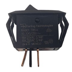 2pk CARLING RA901 T85 ON/OFF ROCKER SWITCHES PANEL SNAP-IN 16A 125VAC 10A 250V