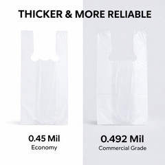 1/6 Large White T-Shirt Shopping Grocery Bags 21×6.5×11.5 0.492 Mil Bulk