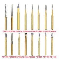 10 Pcs Dental Trimming&Finishing Gold Burs Carbide Burs 7901/7803/7104/7404/1958