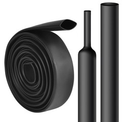 1-1/2in Heat Shrink Tubing 3:1 Dual Wall Waterproof Black Tube 5Ft Roll