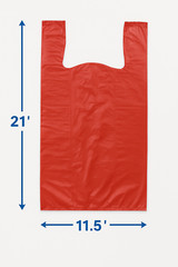 Bags 1/6 Large 21 x 6.5 x 11.5 Red T-Shirt Plastic Grocery Shopping Bags