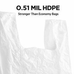 Bags 1/6 Large 21 x 6.5×11.5 .51 Mil T-Shirt Plastic Grocery Shopping Bags Clear