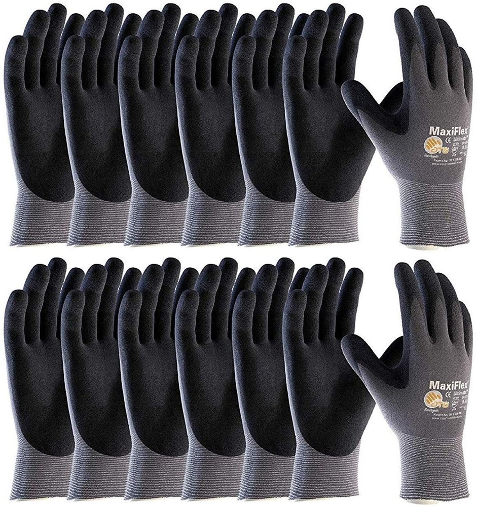 12- 34-874 MaxiFlex Foam Nitrile Grip Palm Coated PROTECTIVE WORK GLOVES MEDIUM