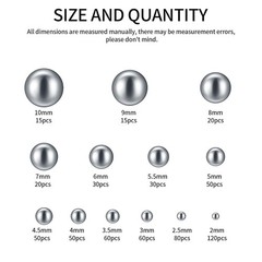 Metric Precision Steel Bearing Balls Assorted Stainless Steel Loose Kit