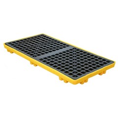 2 Drum Modular Spill Containment Pallet | 2000LBS Capacity | Leakproof Yellow