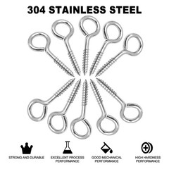 2.5 Inch Heavy Duty Eye Hooks 20 Pack Stainless Steel Eye Screws Screw in Eye H
