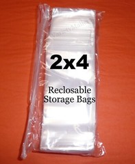 300 Plastic Reclosable Storage Bags 2”x 4” Clear 2 Mil Zip-Top Baggies 2×4