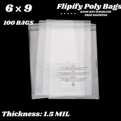 100 6×9 1.5 Mil Bags Self Seal Resealable Clear Poly Plastic Opp Bag Lip & Tape